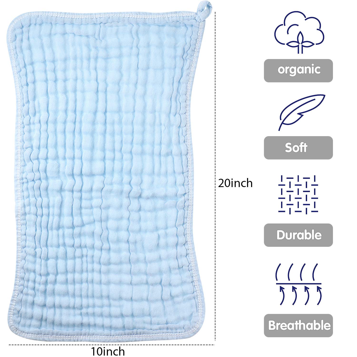 Irenare multicolor six-pack burp cloths for versatile daily use
