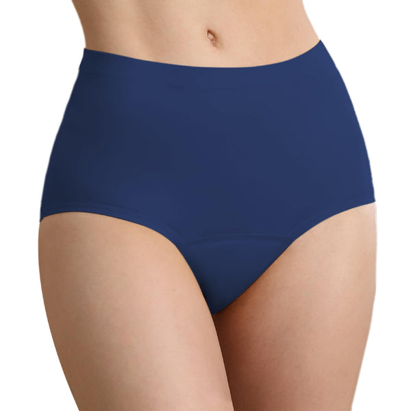 IRISMORII absorbent underwear in dark blue provides discreet leak protection for daily wear.