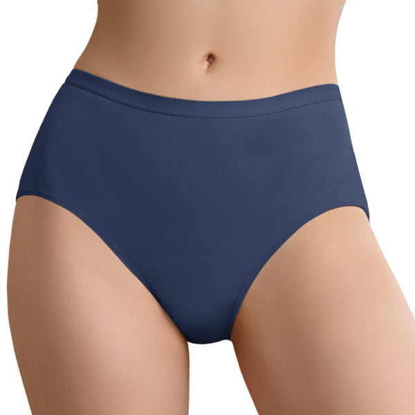 IRISMORII absorbent underwear front view showing discreet fit and leak protection.