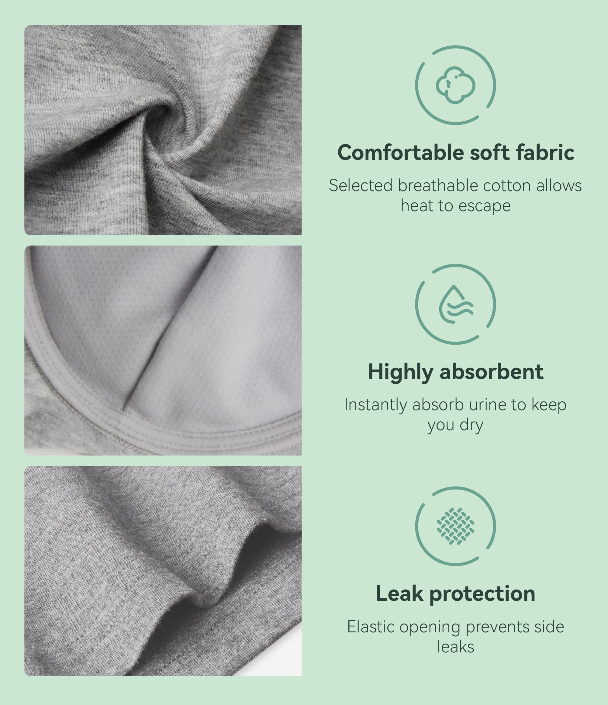 IRISMORII high-absorbency material quickly wicks moisture.