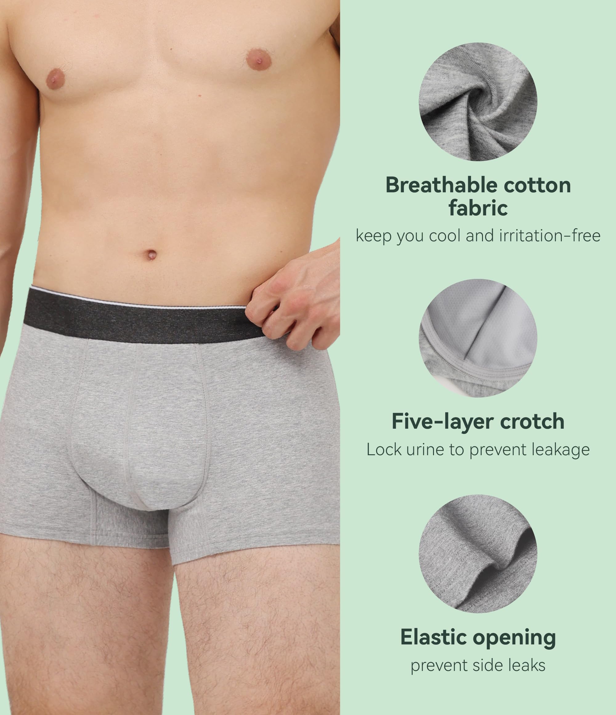 IRISMORII men’s protective underwear back view, smooth silhouette under clothing.