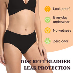 IRISMORII black color variant underwear for discreet protection during everyday use