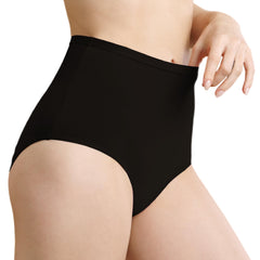 IRISMORII leak-proof underwear front view in black offers discreet protection for daily wear.