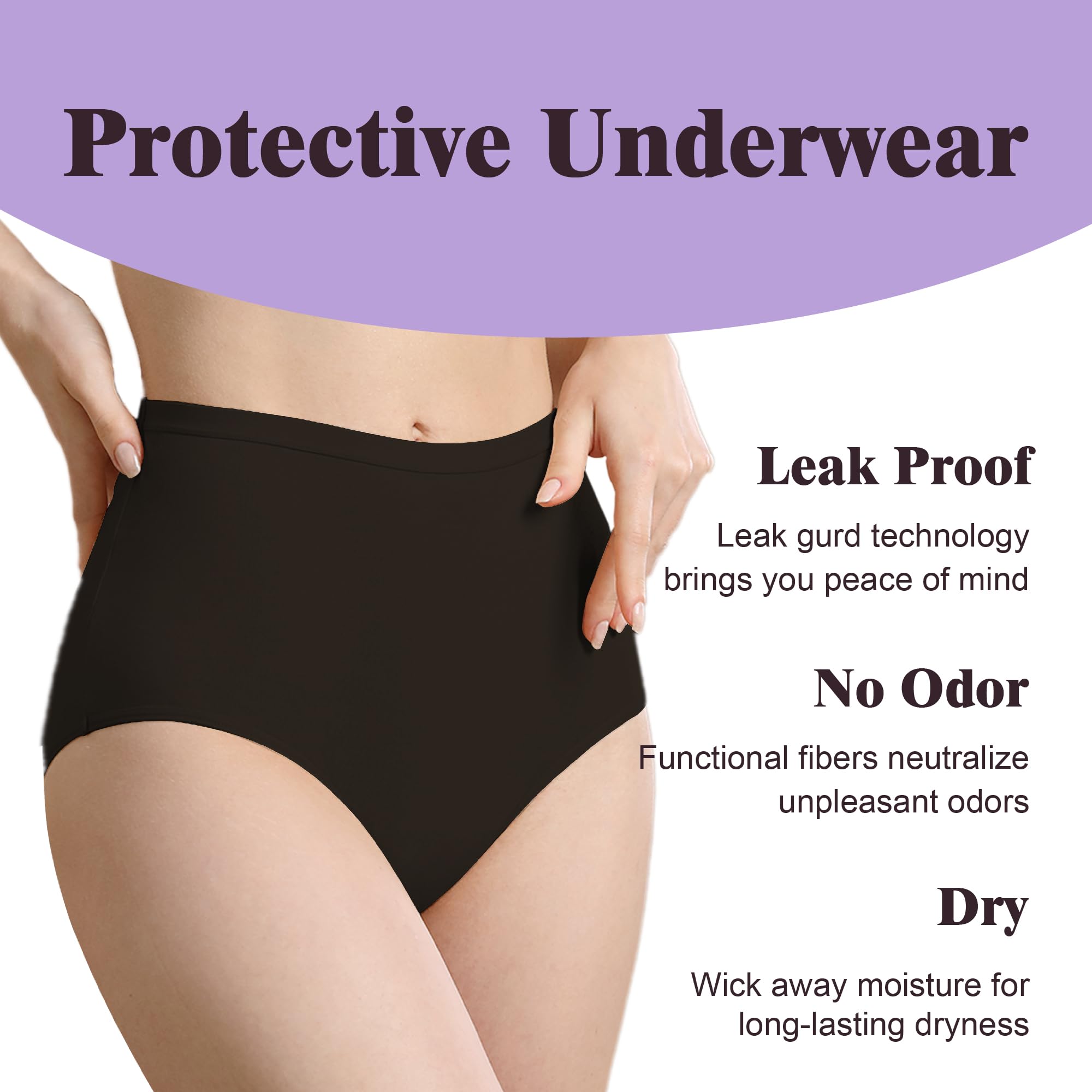 IRISMORII leak-proof underwear high-waist band; full coverage and warmth.