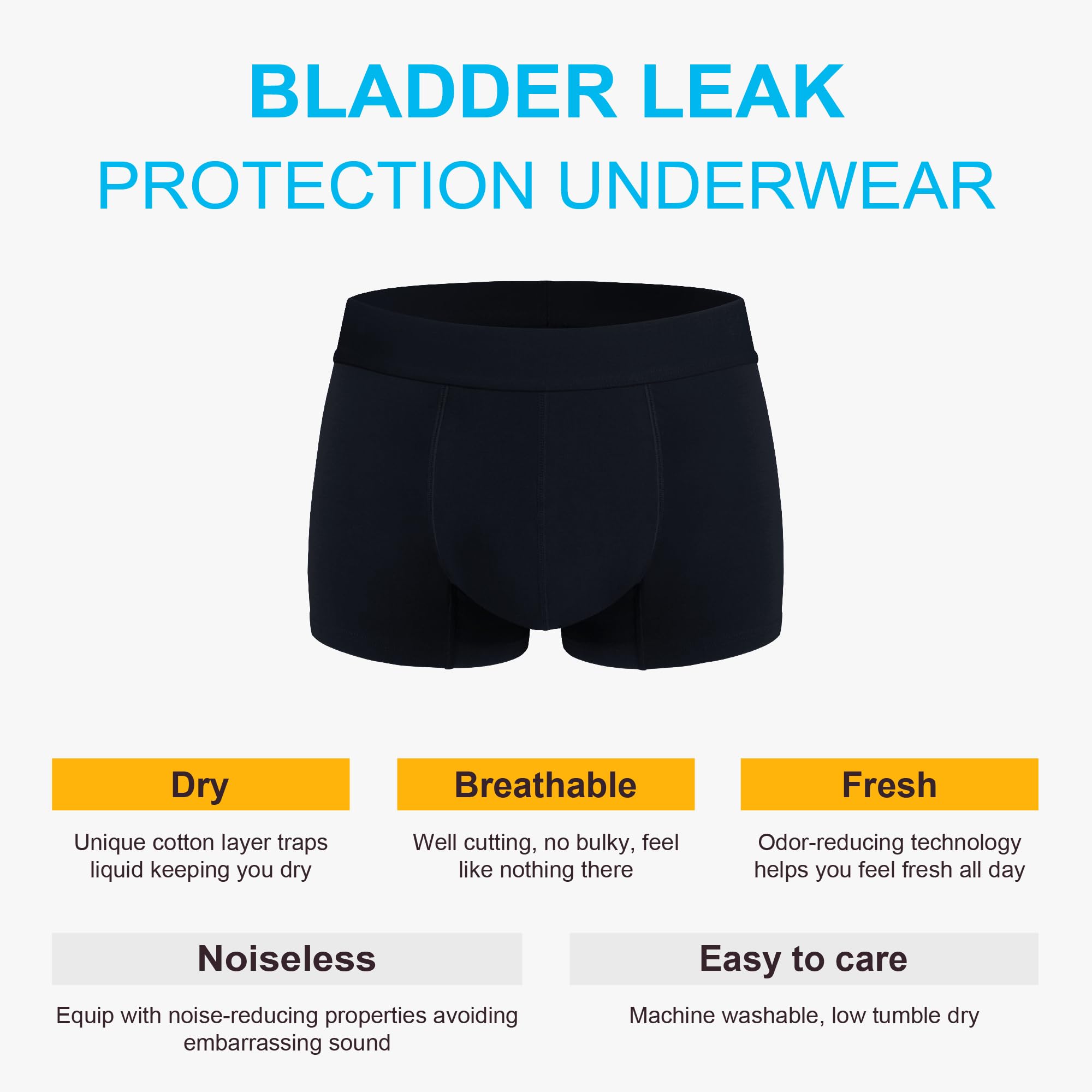 IRISMORII men's leakproof underwear absorbent layer visible; supports dryness.