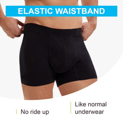 IRISMORII men's leakproof underwear waist closeup showing comfortable waistband.