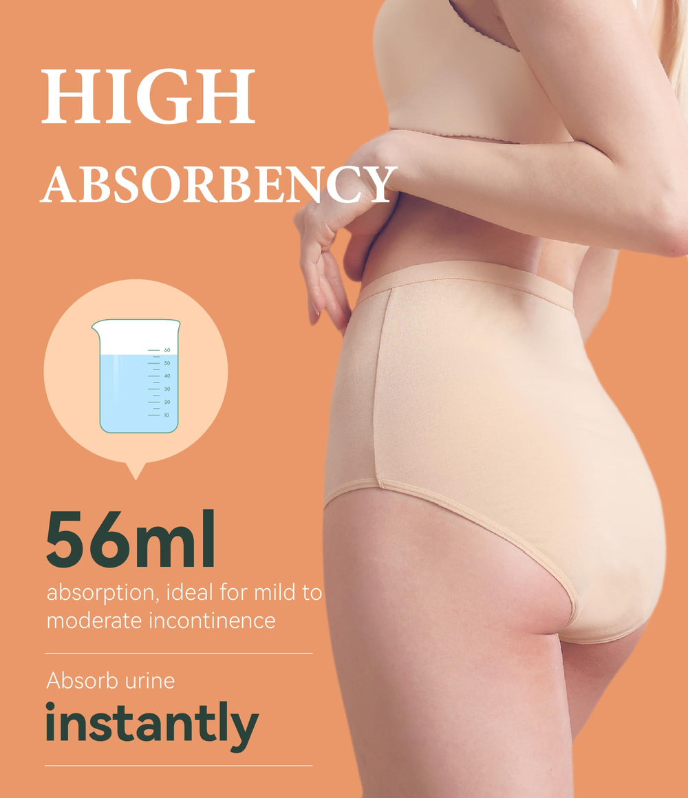 IRISMORII urinary incontinence underwear back view offering full coverage and comfort.