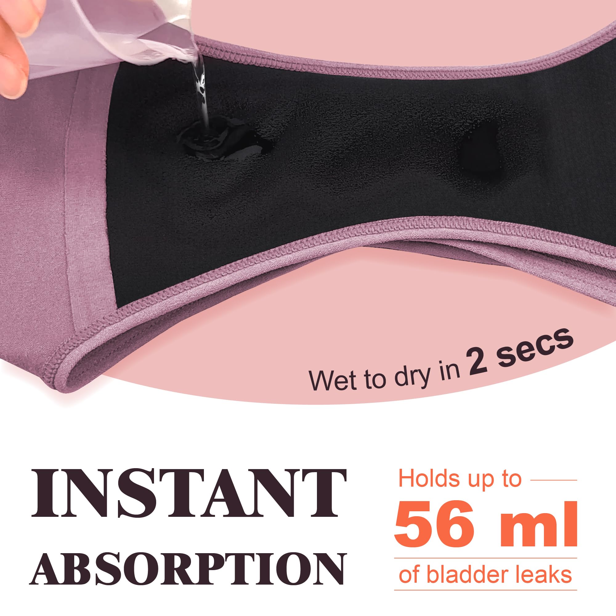 IRISMORII washables dark blue panties, back view with secure waistband