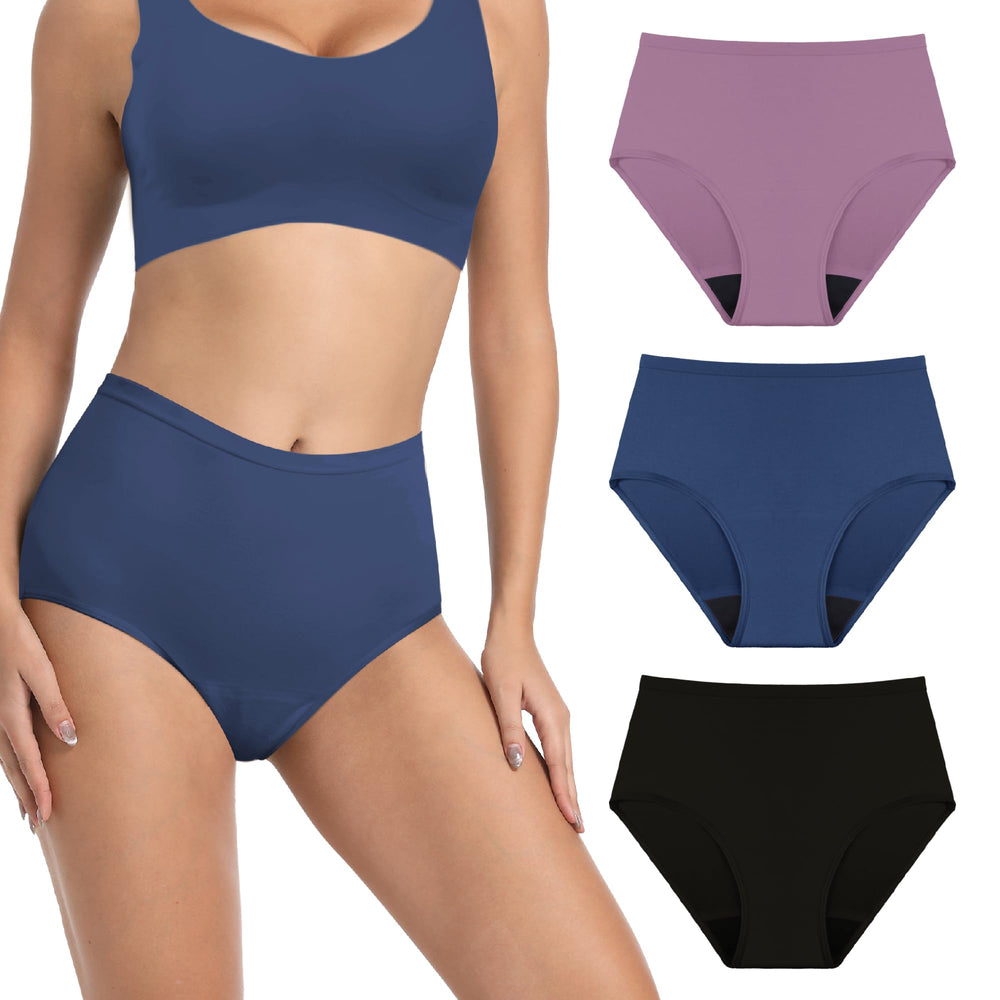 IRISMORII washable panties front view in black for discreet daily protection