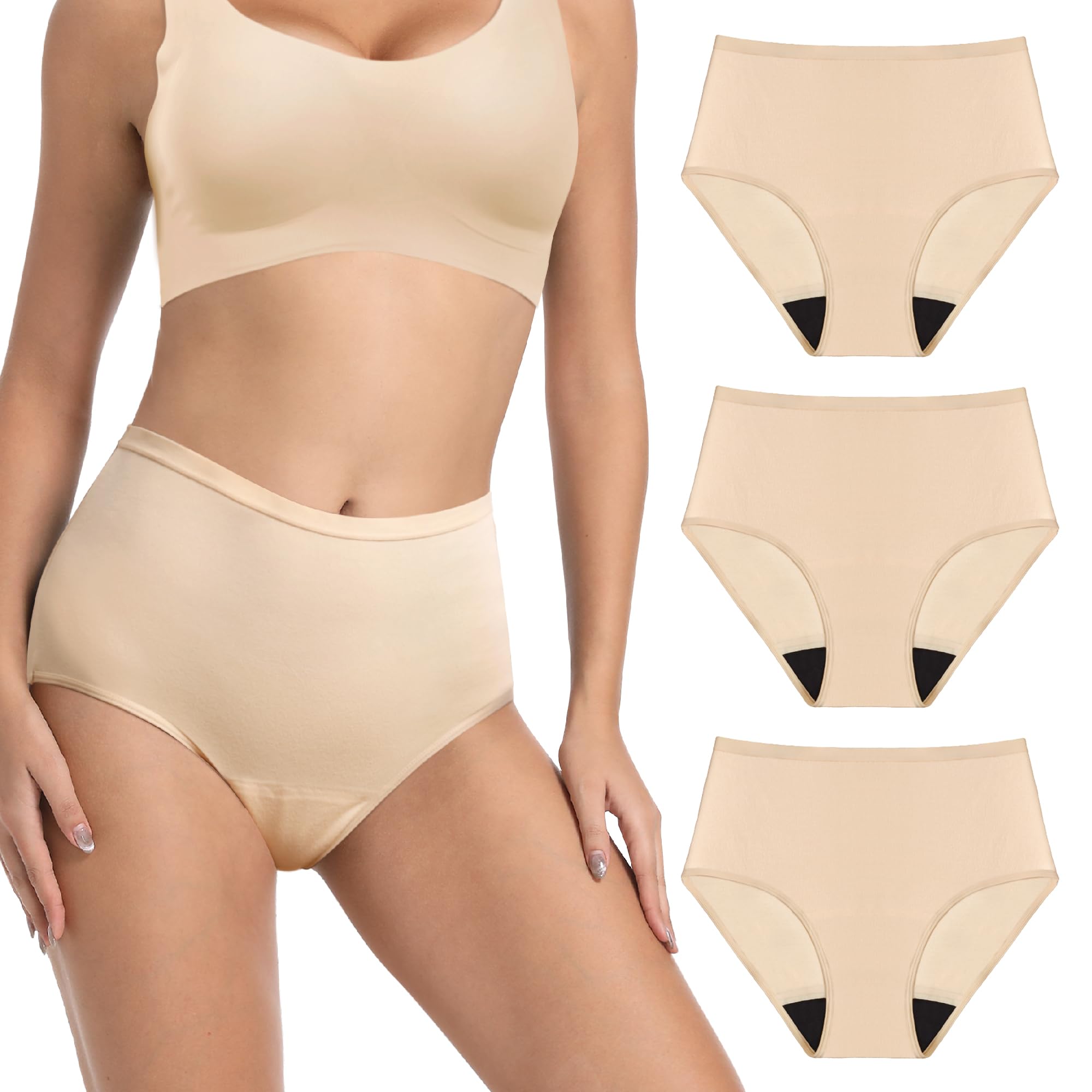 IRISMORII washable panties beige packaging shows reusable daily protection.