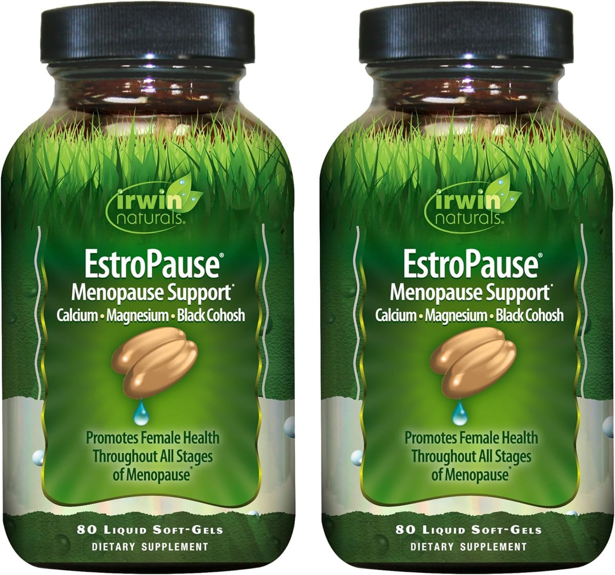 Irwin Naturals EstroPause bottle front for balanced daily wellness during menopause.