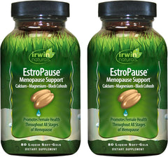 Irwin Naturals EstroPause bottle front for balanced daily wellness during menopause.