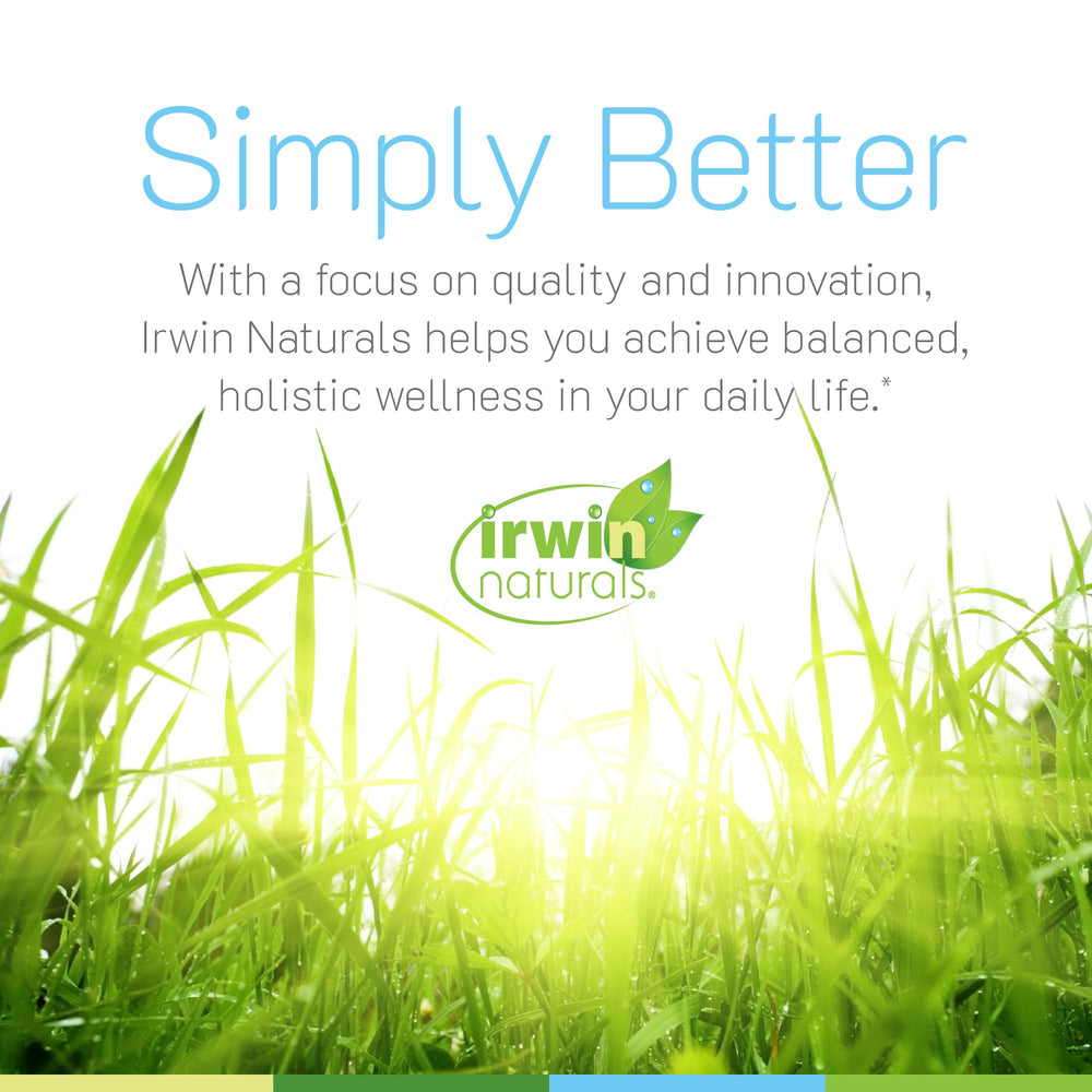Irwin Naturals EstroPause daily-use setup illustrating quick morning routine.
