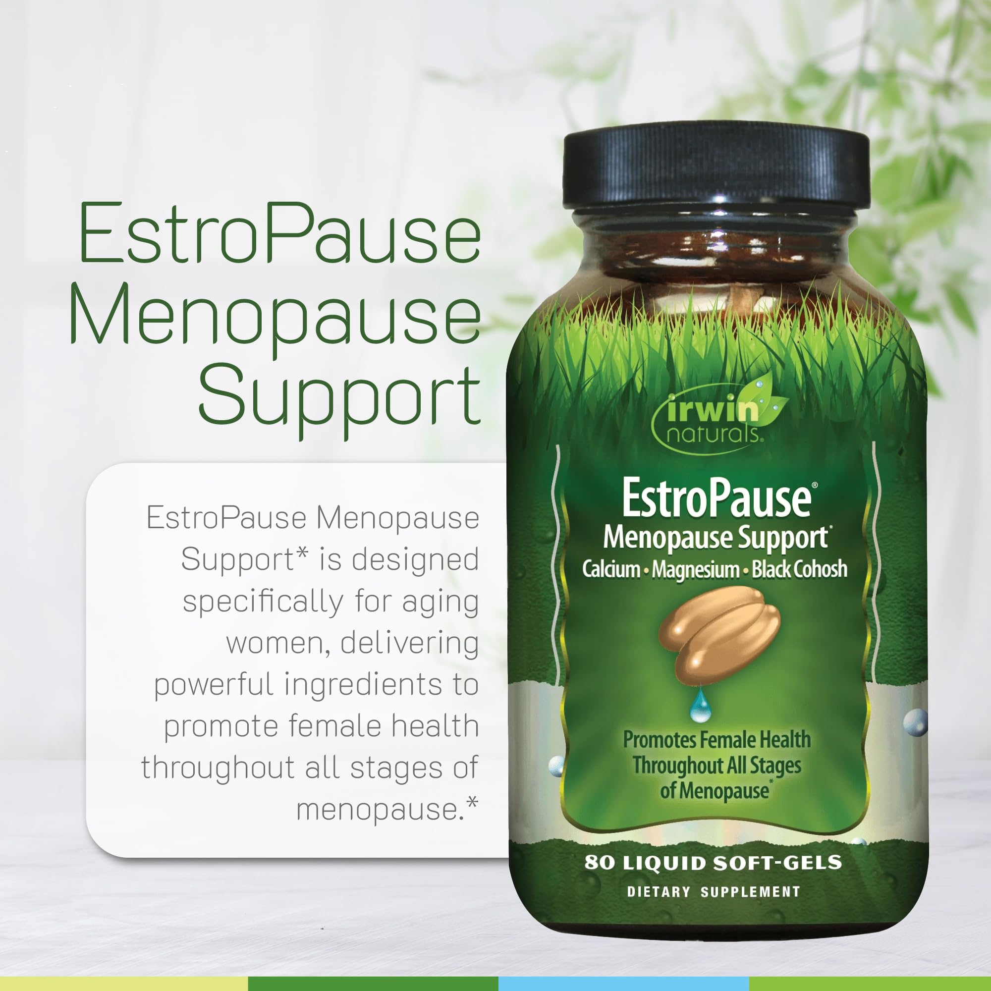 Irwin Naturals EstroPause 2-pack highlighting value for ongoing menopause support.