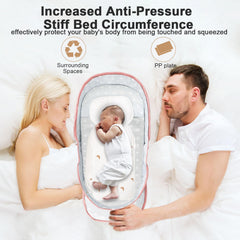 ISELECTOR baby bassinet features breathable mesh for airflow and comfort.