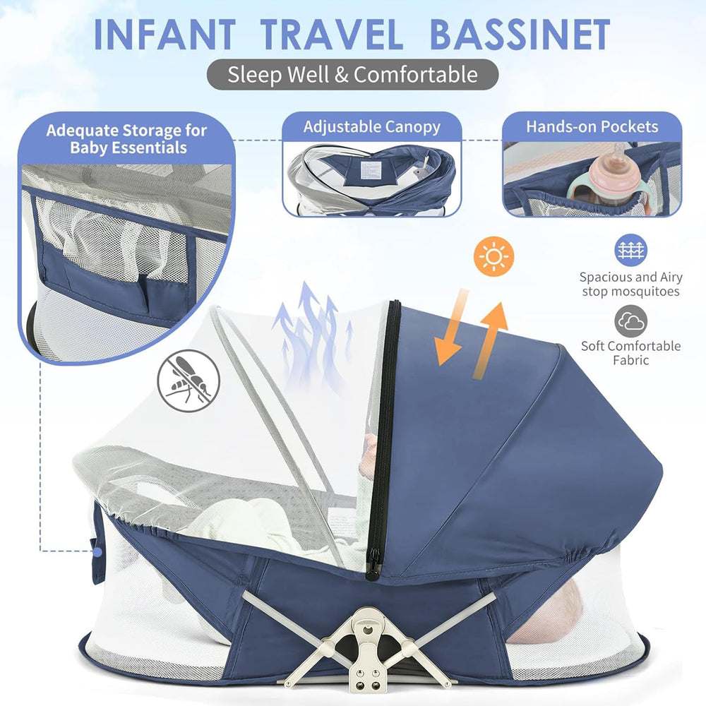 ISELECTOR bassinet with breathable mesh walls for airflow