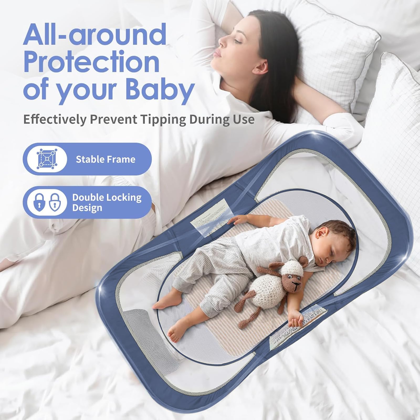 ISELECTOR bassinet mosquito net and sunshade outdoors