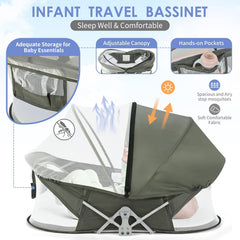 ISELECTOR bedside bassinet lightweight under 5 lbs for effortless transport.