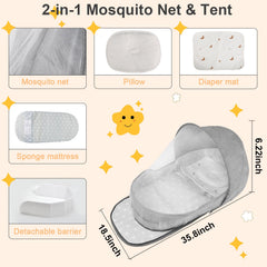 ISELECTOR 2-in-1 canopy providing sun protection and bug barrier