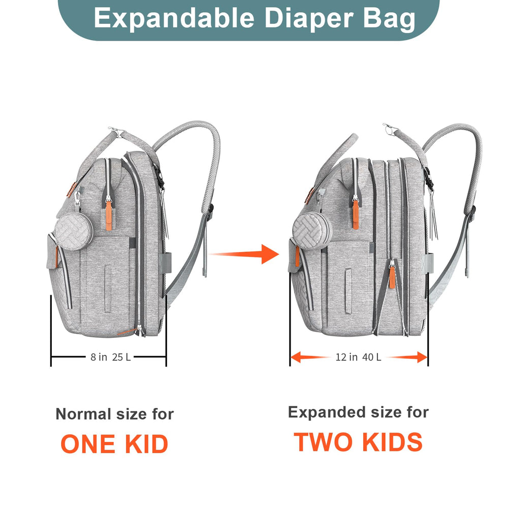 ISMGN twin-diaper-bag with 25l and 15l compartments keeps gear organized.