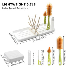 Ismosm portable bottle brush kit, straw brush for clean sippy parts on trips