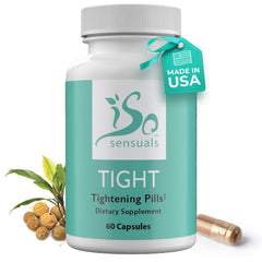 IsoSensuals TIGHT bottle label closeup highlighting natural herbal formula for daily support