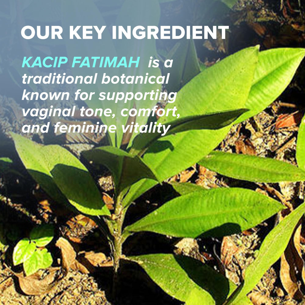 Close-up of the Kacip Fatimah ingredient visuals for targeted feminine wellness