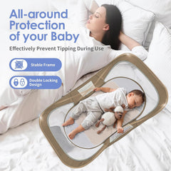 ISELECTOR bassinet with 180-degree mesh for airflow and quick monitoring.