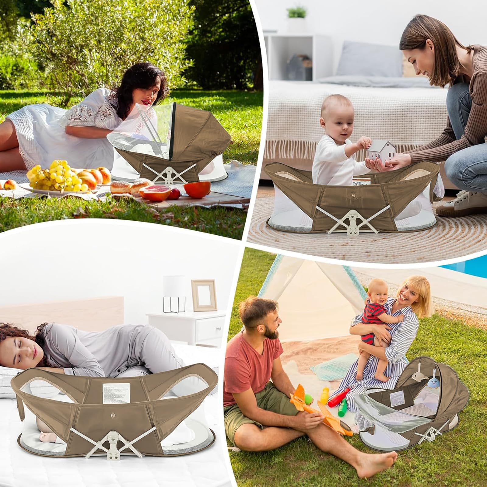 ISELECTOR bassinet ideal for travel and outdoor adventures.