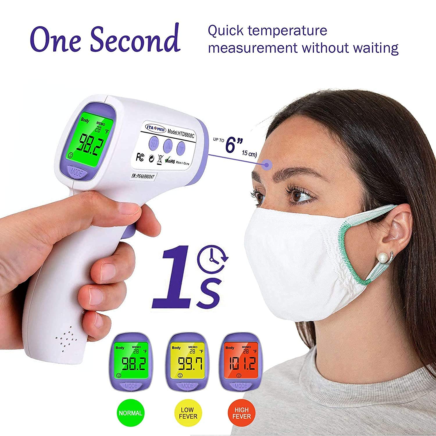 ITA-MED dual mode measures body and surface temps for versatile use.