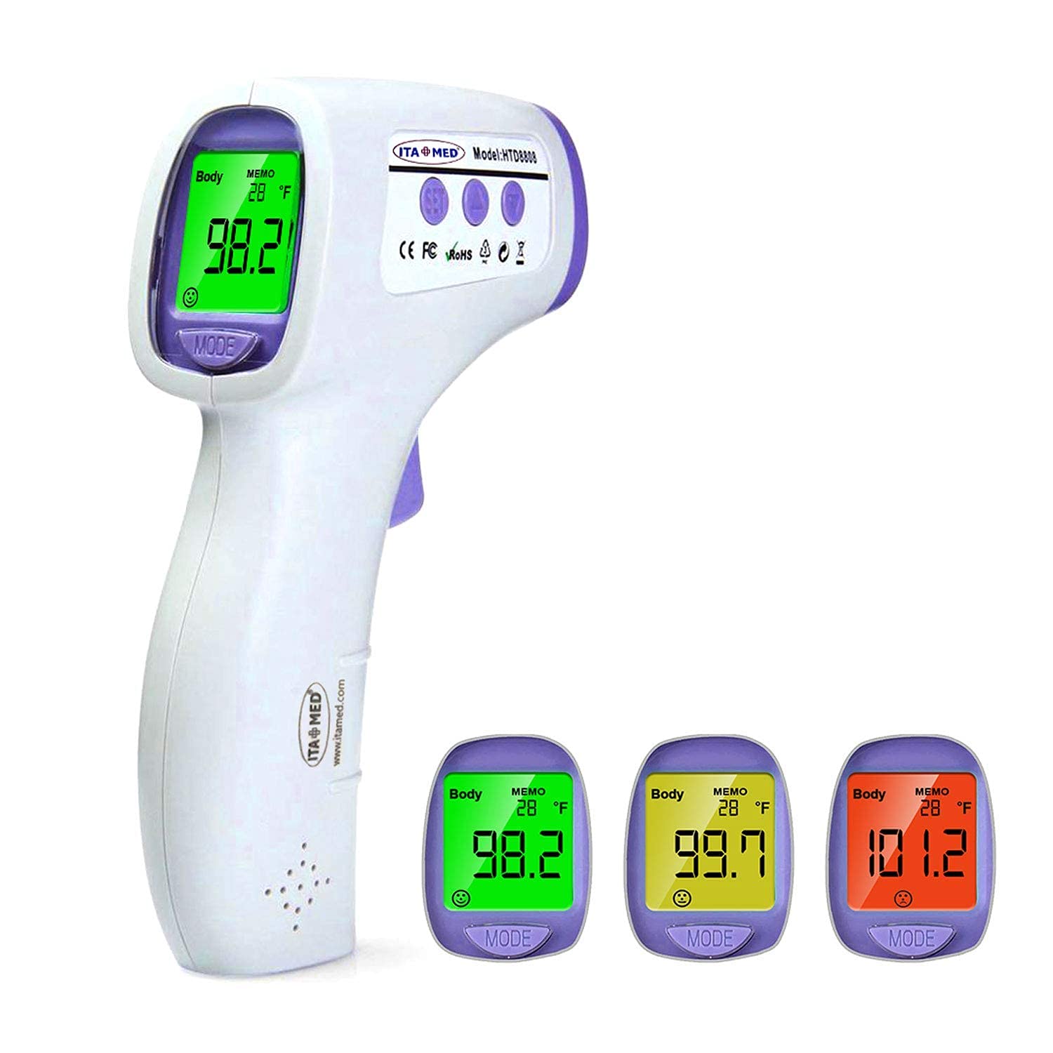 ITA-MED non-contact forehead thermometer for quick readings across family members.