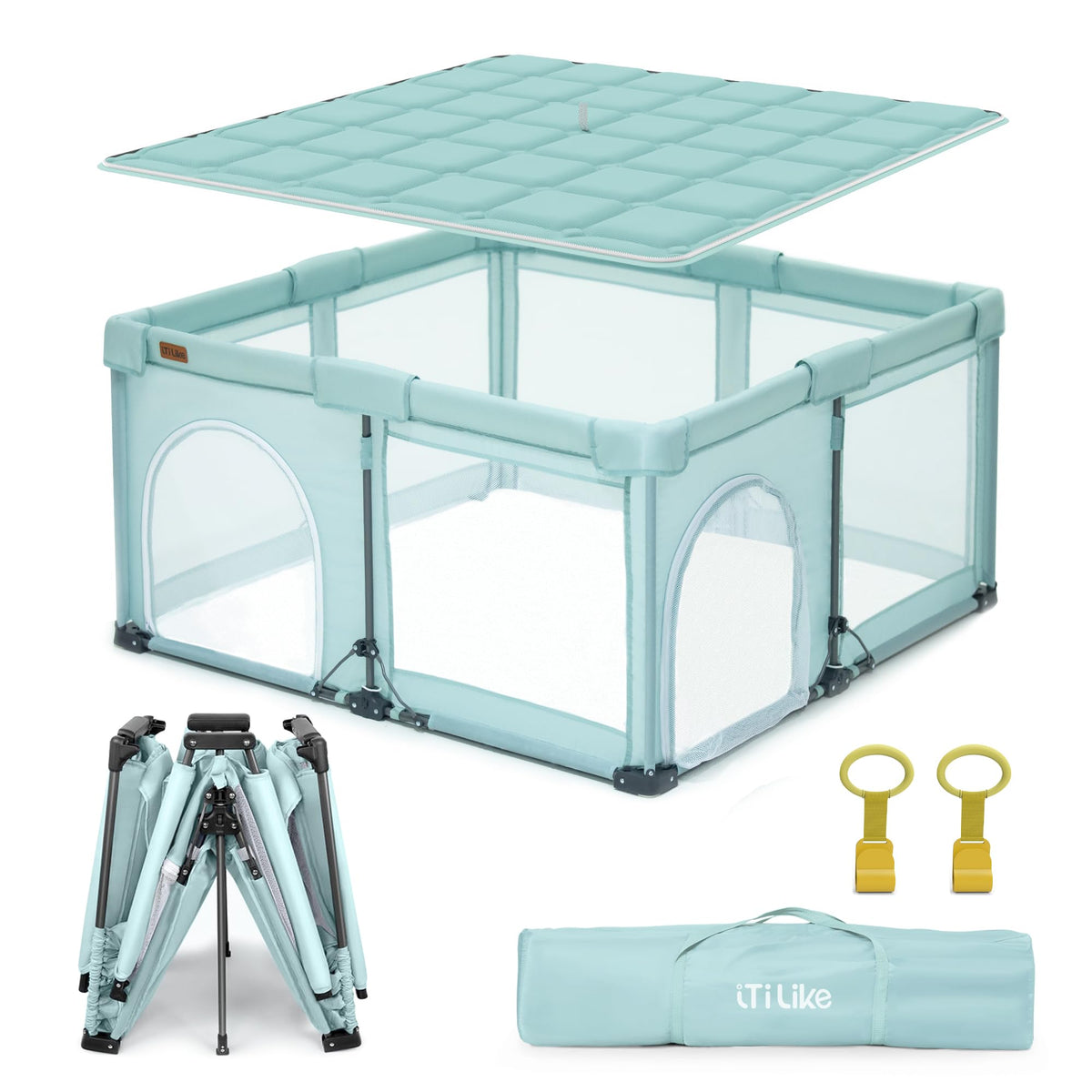 iTiLike foldable playpen with compact design for easy storage