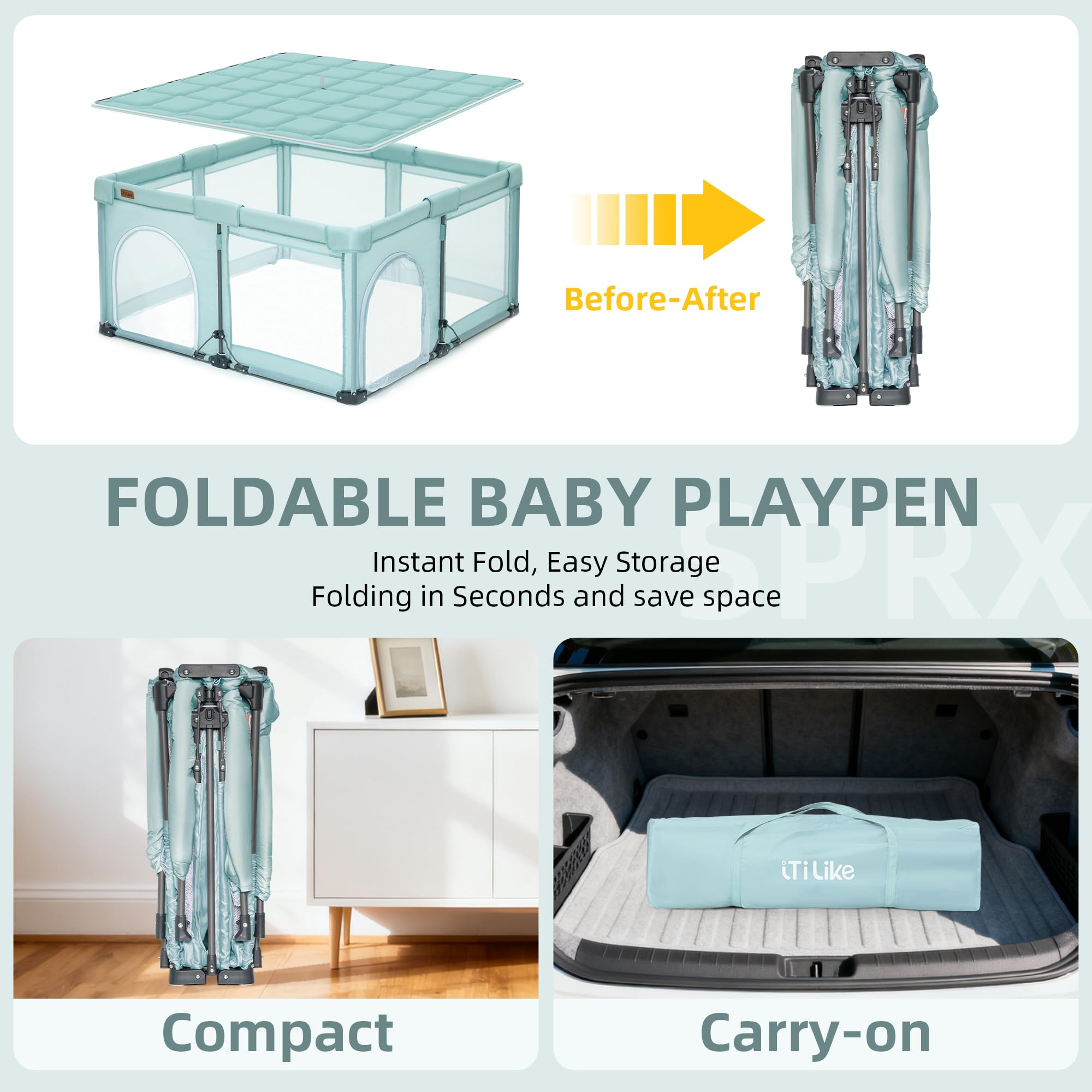 iTiLike indoor-outdoor portable play yard for versatile use