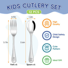 ITITT ergonomic handle toddler utensils designed for confident self-feeding.