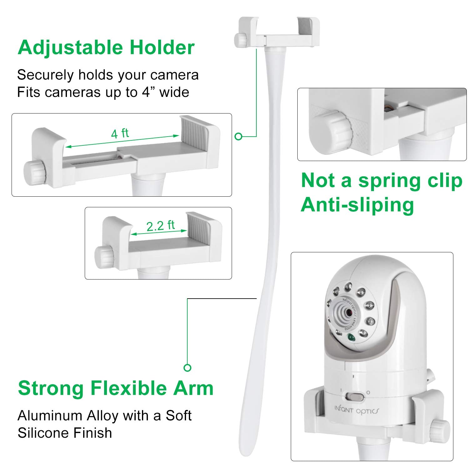 iTODOS adjustable gooseneck bends around furniture for ideal angle