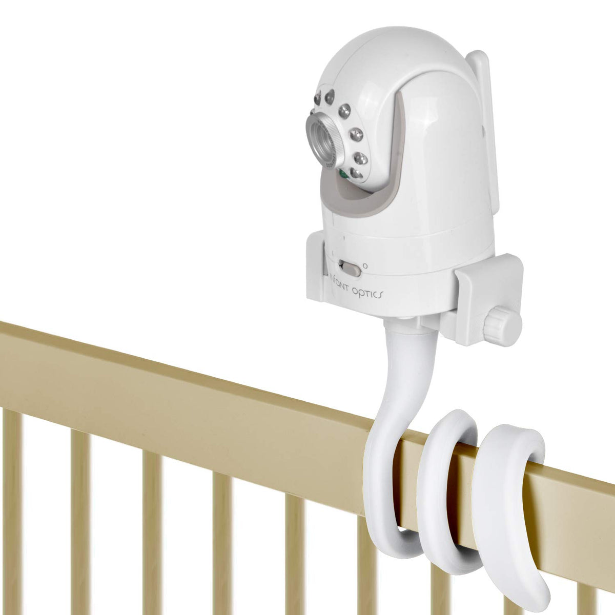 iTODOS baby monitor mount close-up in stainless steel showing durable support
