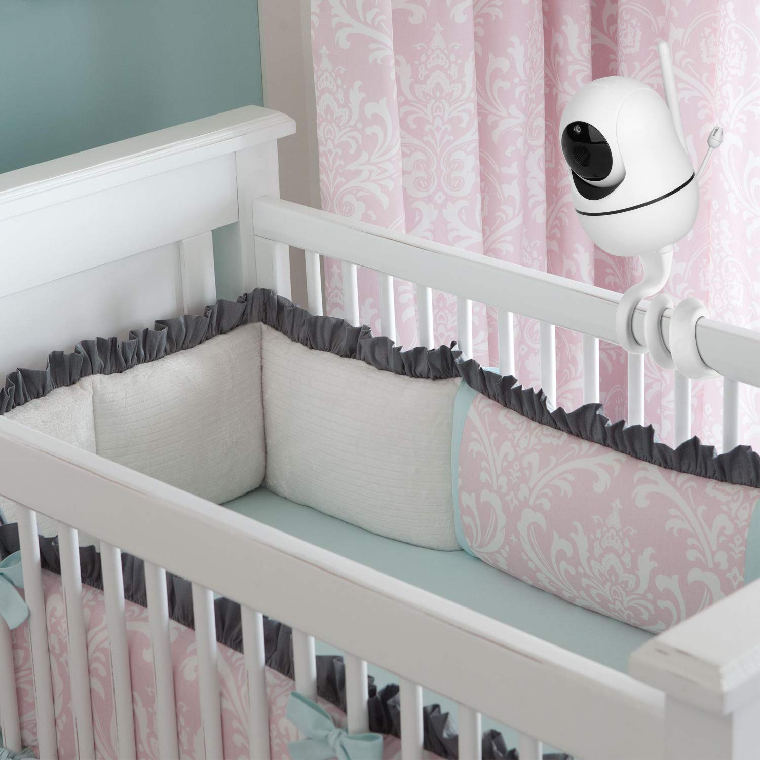 iTODOS crib-mount setup keeps the camera stable on cribs without wall damage.