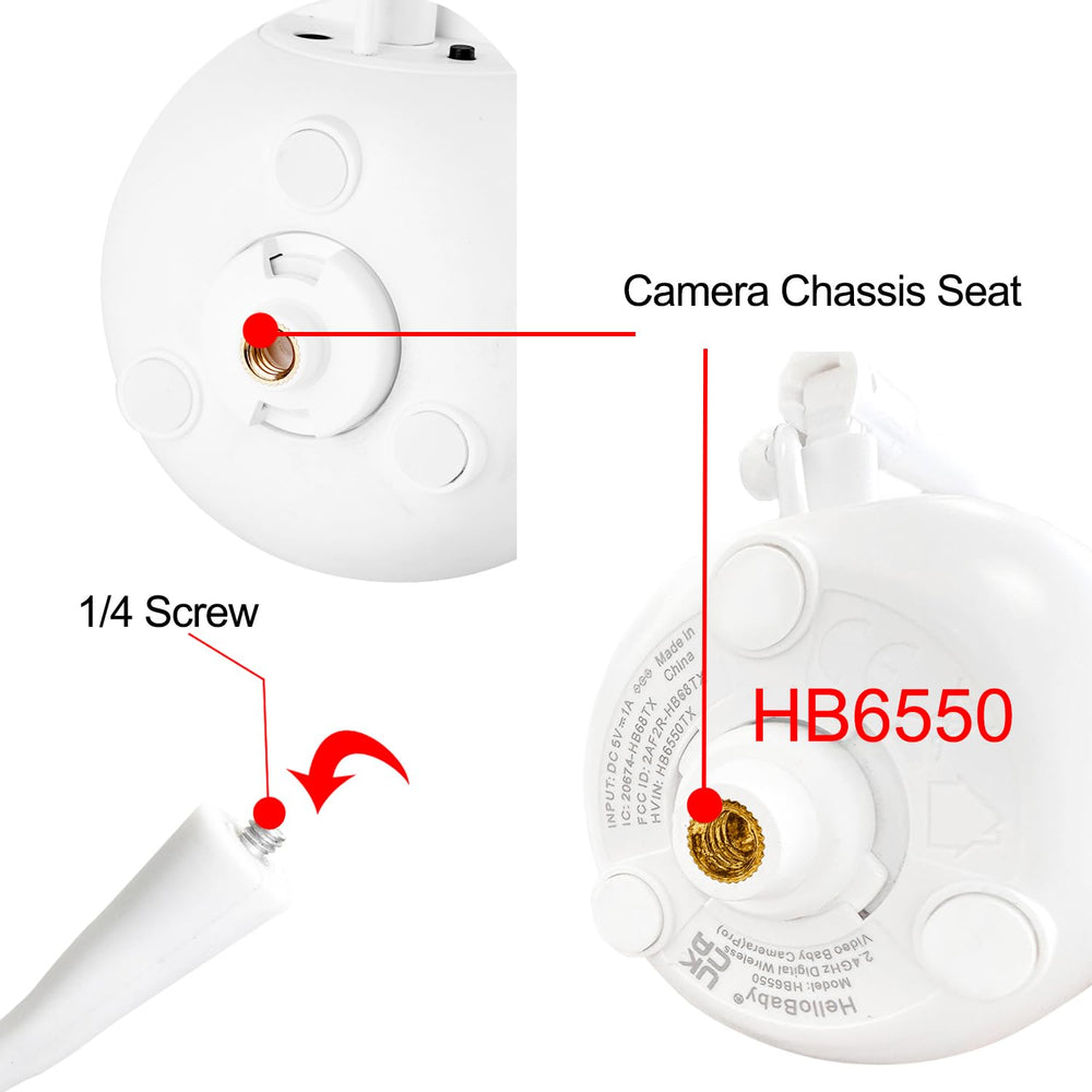 iTODOS gooseneck mount offers flexible angle adjustment for precise nursery viewing.