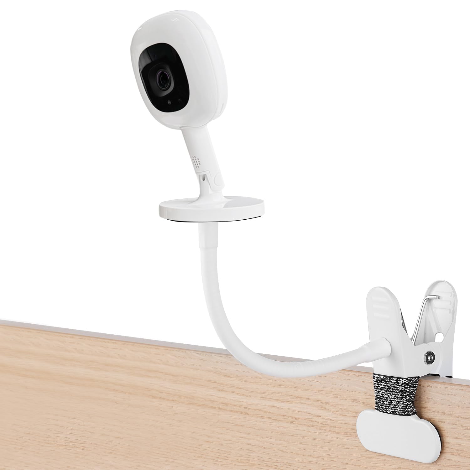 iTODOS baby monitor mount clip secures Nanit Pro on crib edge for stable viewing.