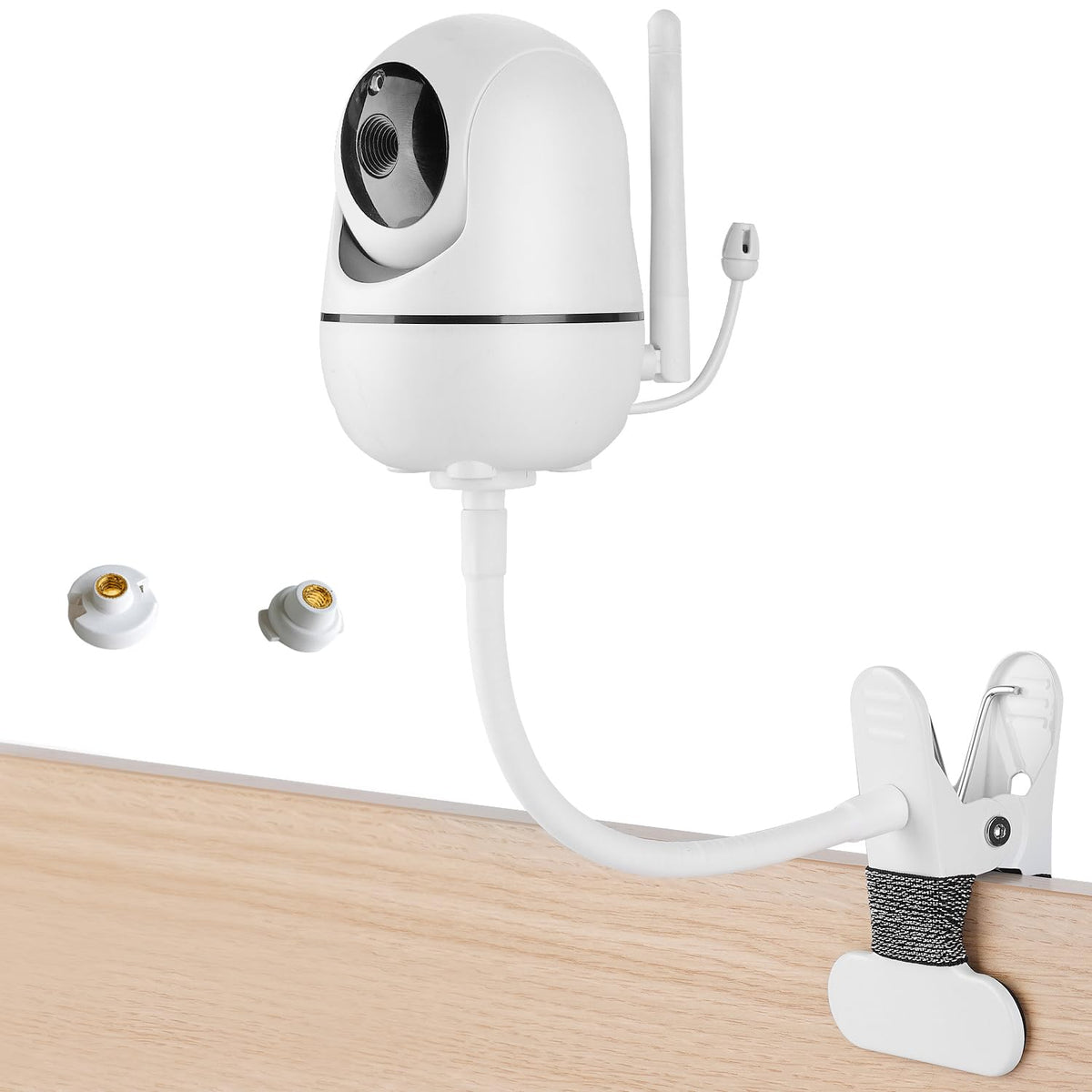 Itodos flexible baby monitor mount clip closeup highlights portable design for travel use.