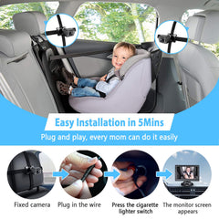 Itomoro backseat camera with headrest mount stays securely in place.