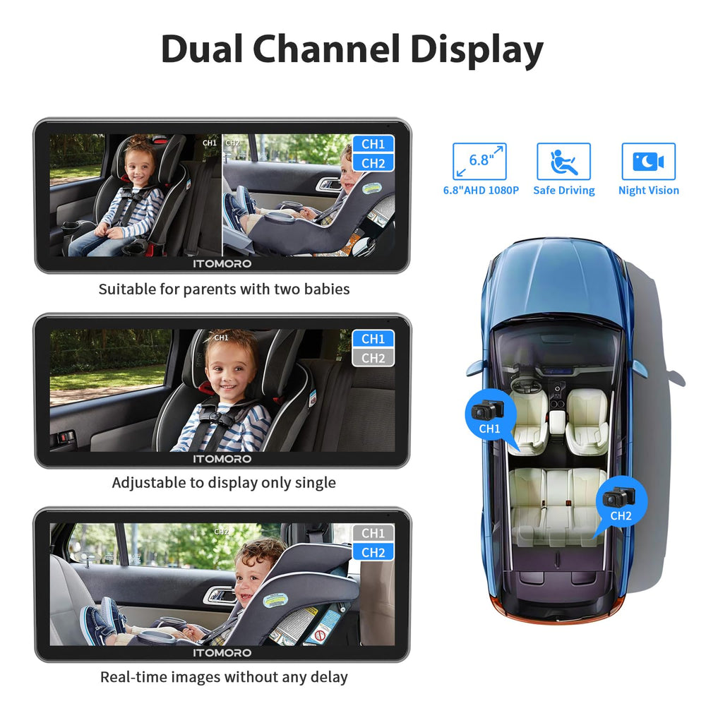 Itomoro night vision using 940nm infrared for clear back-seat view