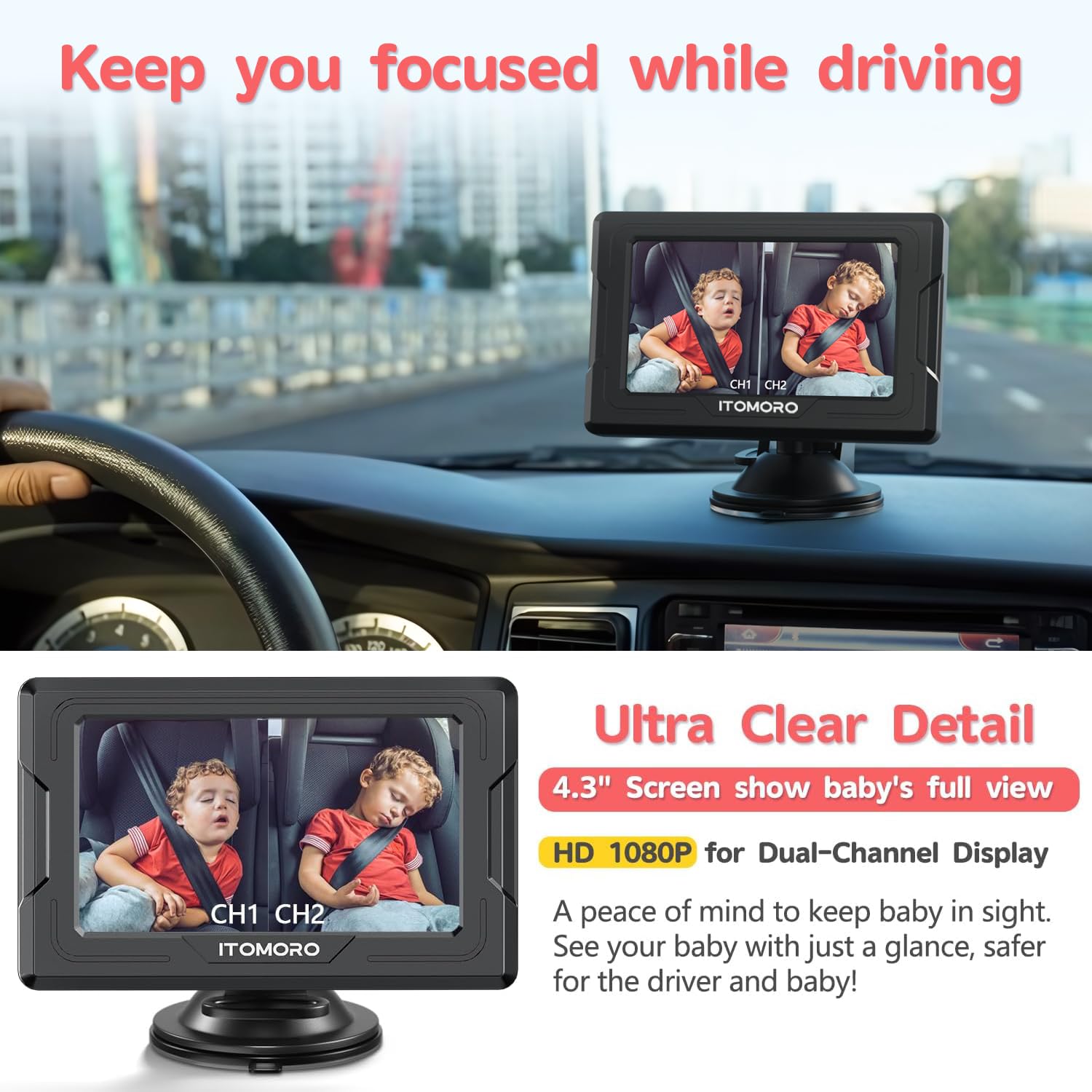 Itomoro Velcro base keeps the camera secure on bumpy roads.