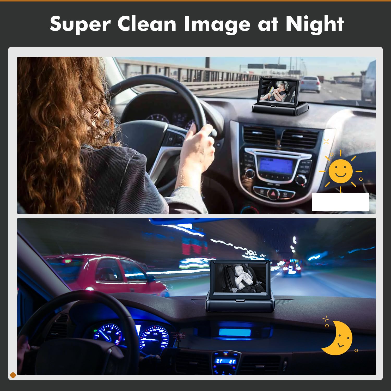 Itomoro Baby Car Camera stable feed reduces shake during car rides.