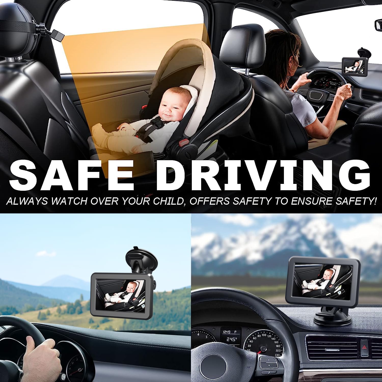 Itomoro night-vision baby car monitor ensures visibility in low light for peace of mind.