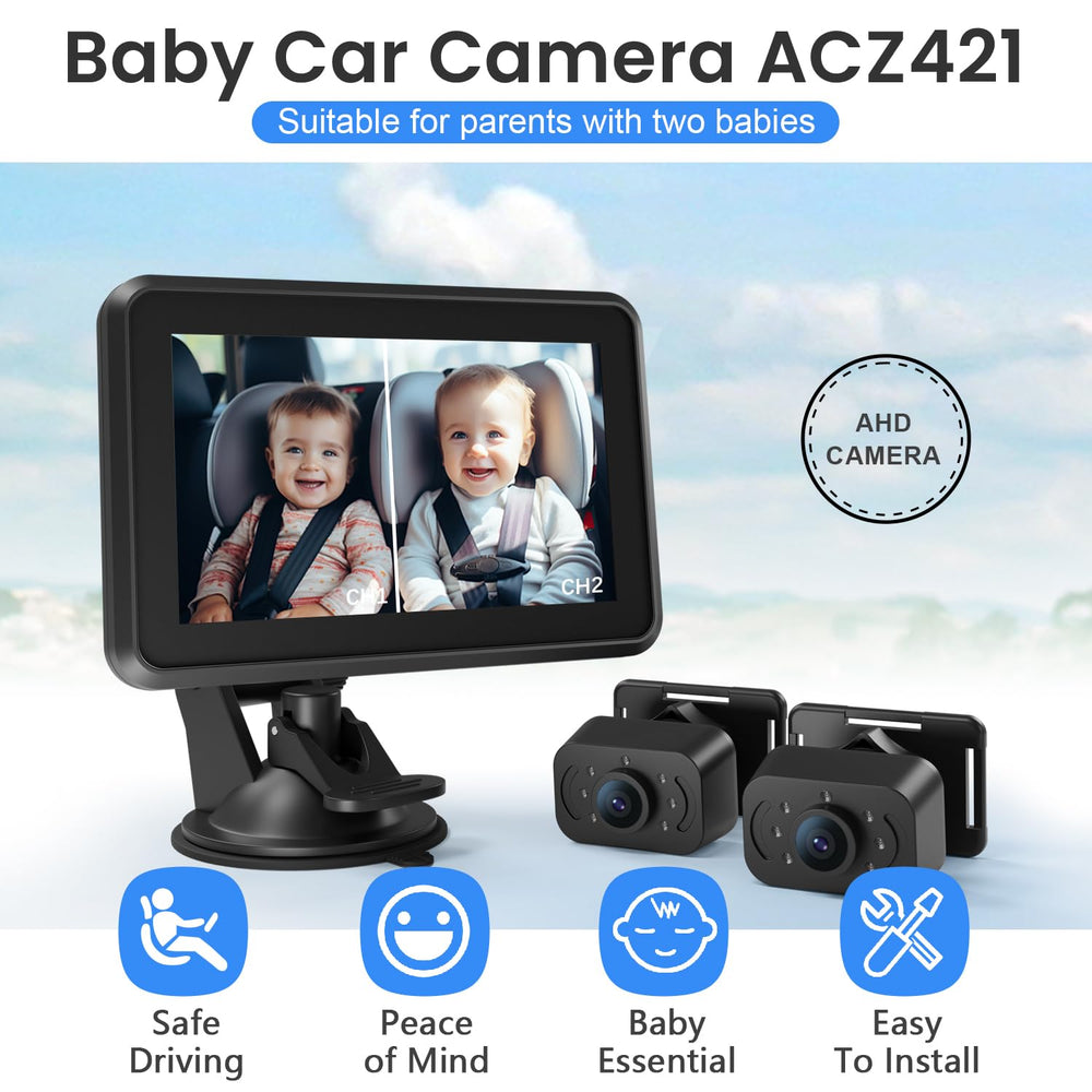 Itomoro Baby Mirror 5-inch display delivers 1080p clarity for quick checks.