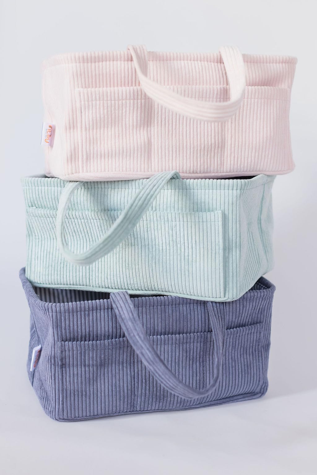 Itsy Bitsy Tot Diaper Caddy pink curdoroy fits toys and small essentials