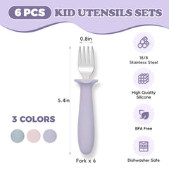 ITITT toddler forks stainless steel with silicone grips for durability and safety