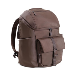 Itzy Ritzy Belong Bucket Backpack Mocha back panel highlighting durable construction