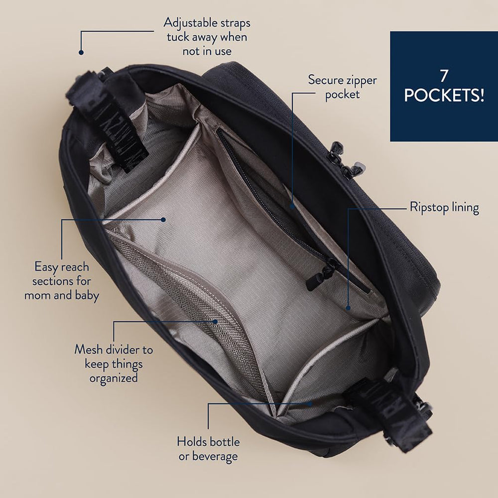 Itzy Ritzy Belong Cargo Caddy bottle pockets keep drinks upright and within reach